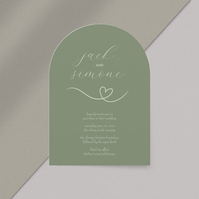 Modern Wedding | Arch Invites | Dark Sage (Creator Uploaded)