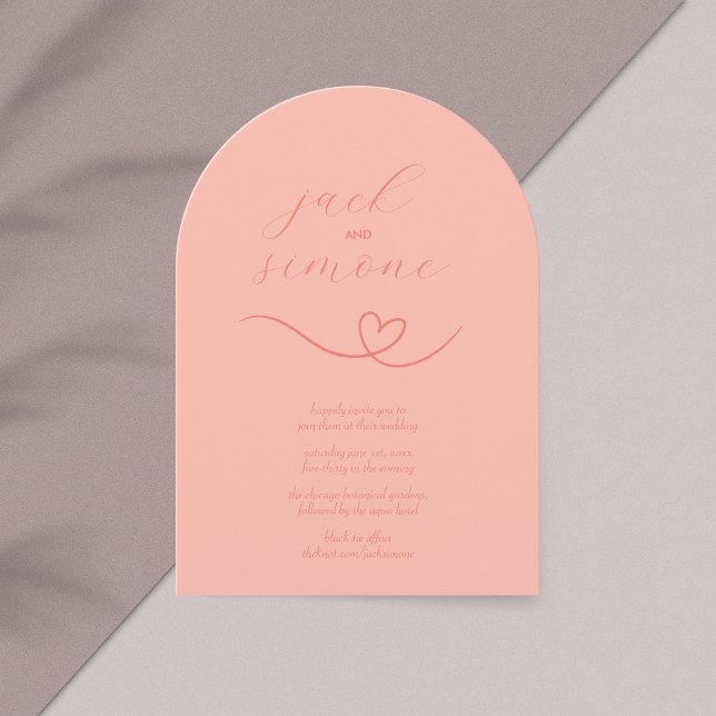 Modern Wedding | Arch Invites | Light Coral (Creator Uploaded)