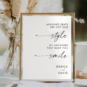 Modern Wedding Assigned Seats Are Not Our Style Pedestal Sign