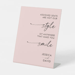 Modern Wedding Assigned Seats Are Not Our Style  Pedestal Sign