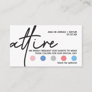 Modern Wedding Attire Dress Code Cards