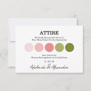 Modern Wedding Attire Dress Code Enclosure Card