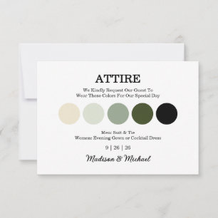 Modern Wedding Attire Dress Code Enclosure Card