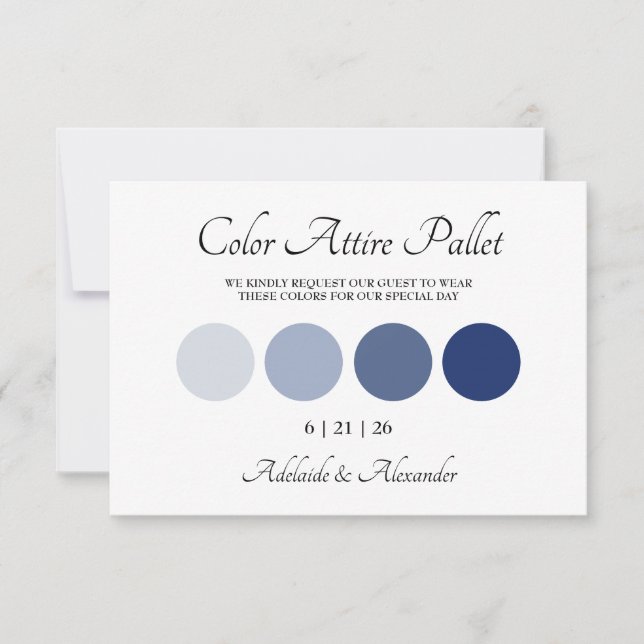 Modern Wedding Attire Dress Code Enclosure Card (Front)