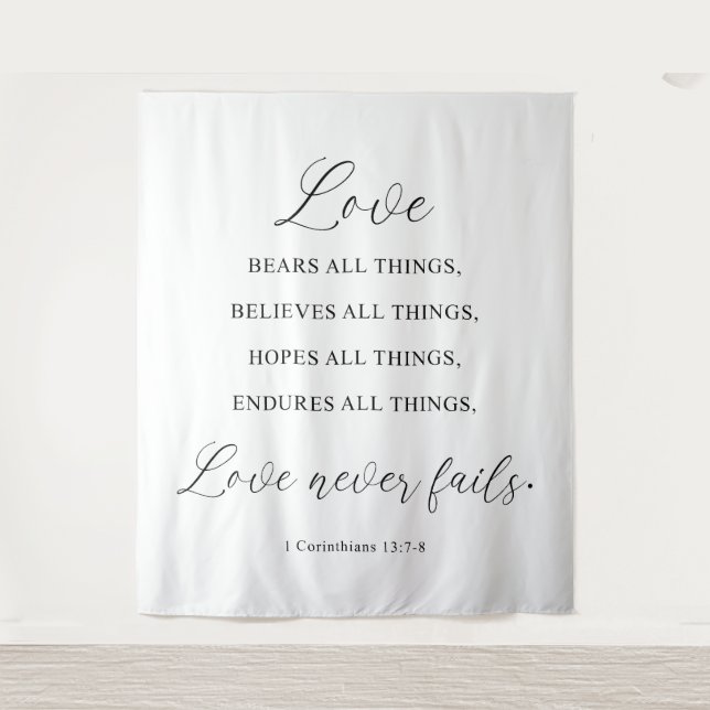 Modern Wedding Banner Backdrop Tapestry (Front)
