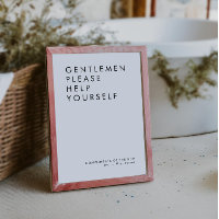 Modern Wedding Bathroom Basket Sign