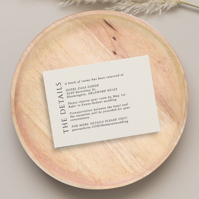 Modern Wedding Beige Black Details Enclosure Card (Creator Uploaded)