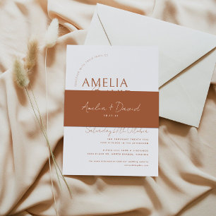 Modern Wedding Belly Band Bride and Groom Names Invitation Belly Band