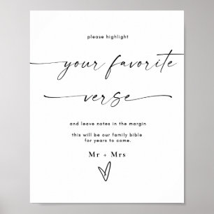 Modern Wedding Bible Favourite Verse Sign