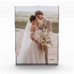 Modern Wedding Blue Heart Keepsake Photo Block<br><div class="desc">Modern wedding photo block. The heart can be changed to any colour. A sweet desktop,  mantel,  bookshelf or night stand keepsake for your home,  office or studio.</div>