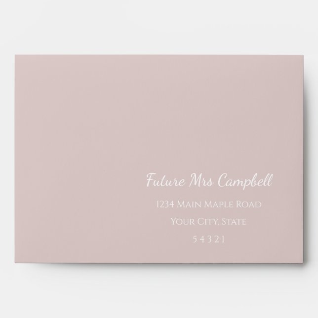 Modern wedding Blush pink simple contemporary RSVP Envelope (Front)