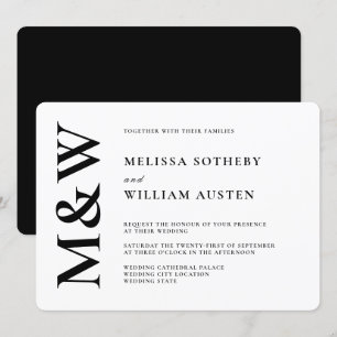 Modern Wedding Bold Black and White Invitation