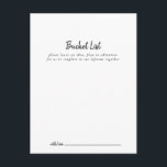 Modern Wedding Bucket List Cards<br><div class="desc">These modern wedding bucket list cards are the perfect activity for a rustic wedding reception or bridal shower. The simple and elegant design features classic and fancy script typography in black and white. Change the wording to suit any life event. Bucket list sign is sold separately.</div>
