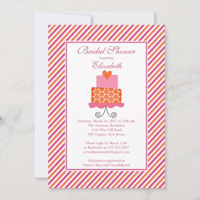 Modern Wedding Cake Bridal Shower Invitation (Front)