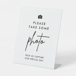 Modern Wedding Camera Take Photos Sign