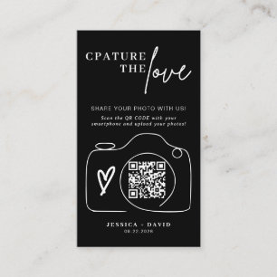 Modern Wedding Capture the love QR Code Enclosure  Card