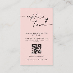 Modern Wedding Capture the love Qr Code Enclosure Card