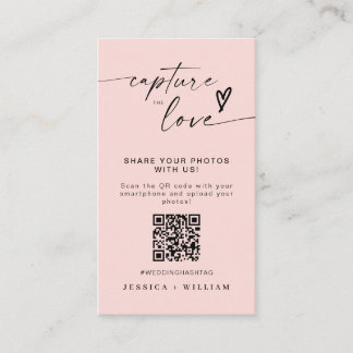 Modern Wedding Capture the love Qr Code Enclosure Card