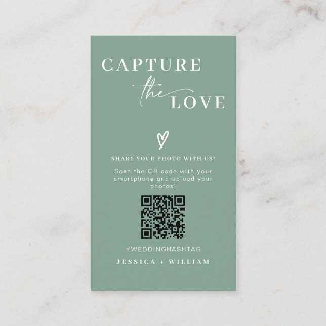 Modern Wedding Capture the love Qr Code Enclosure Card (Front)