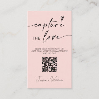 Modern Wedding Capture the love Qr Code Enclosure Card