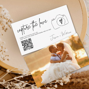 Modern Wedding Capture the love Qr Code Enclosure Card