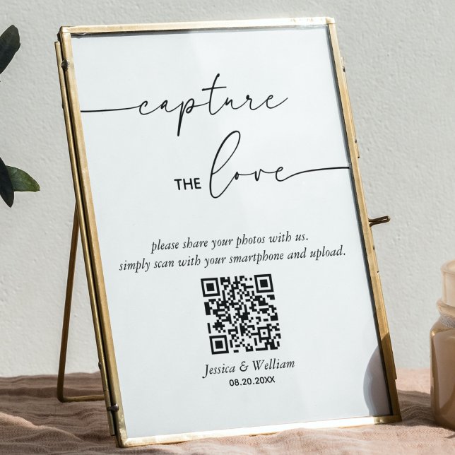 Modern Wedding Capture The Love Qr Code Sign (Creator Uploaded)