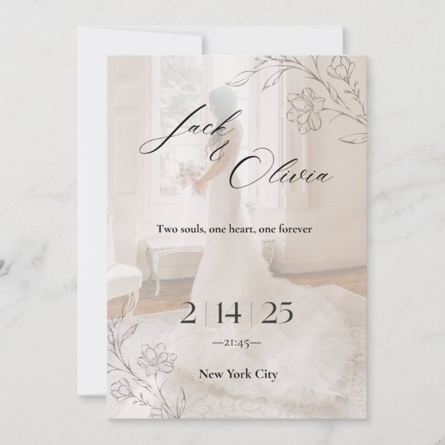 Modern wedding card  (Front)