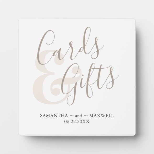 Modern Wedding Cards & Gifts Sign Plaque (Front)
