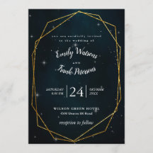 Modern Wedding celestial invitation