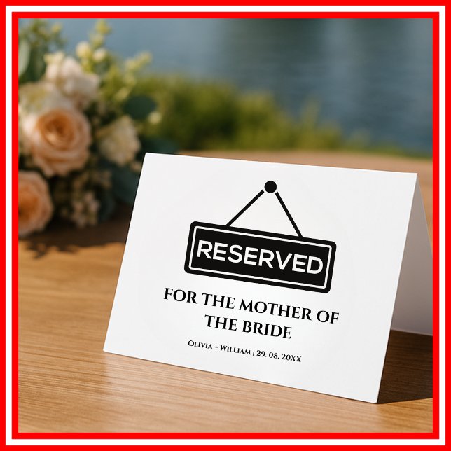 Modern Wedding Ceremony Reserved Chair Card (Creator Uploaded)