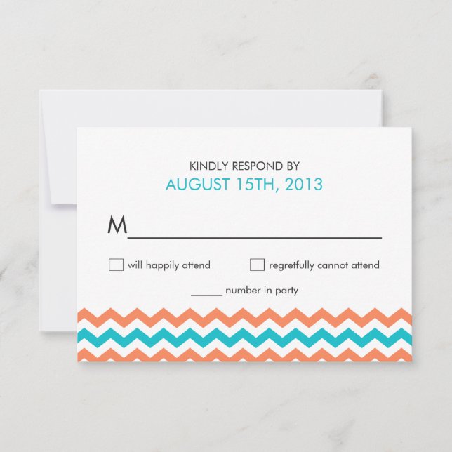 Modern Wedding Chevron Zigzag RSVP Cards (Front)