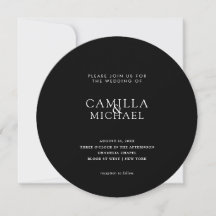 Modern Wedding Circle Announcement Invitation