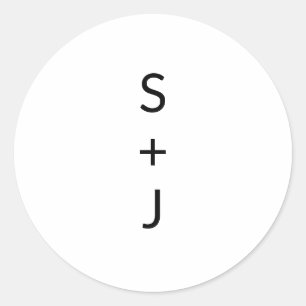 Modern Wedding  Classic Round Sticker
