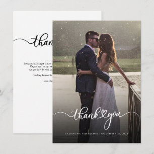Modern Wedding Couple Photo Thank You Card