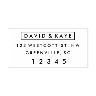 Modern Wedding Couples Return Address  Self-inking Stamp
