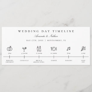 Modern Wedding Day Timeline Icon Itinerary Program Programme