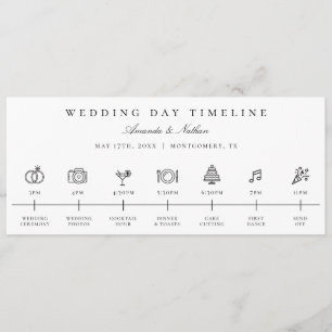 Modern Wedding Day Timeline Icon Itinerary Programme