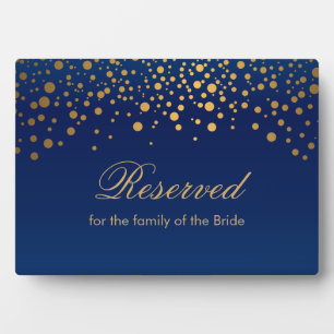 Modern Wedding Day Trendy Gold Dots  - Reserve Plaque