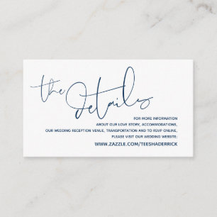 Modern Wedding Details, Online RSVP Enclosure Card