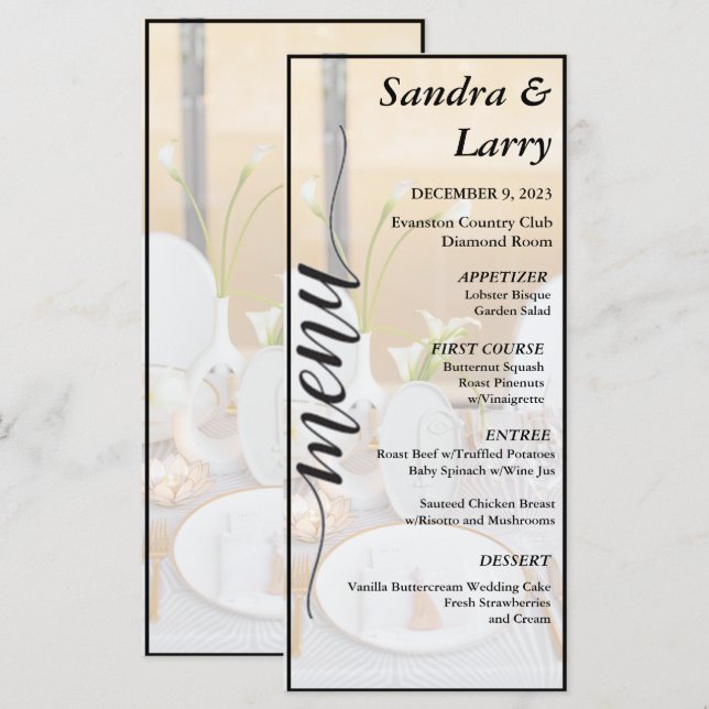 modern wedding dinner invitation (Front/Back)