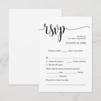 Modern Wedding Dinner Invites RSVP Enclosed Cards