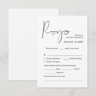 Modern Wedding Dinner Invites RSVP Enclosed Cards