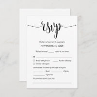 Modern Wedding Dinner Invites RSVP Enclosed Cards