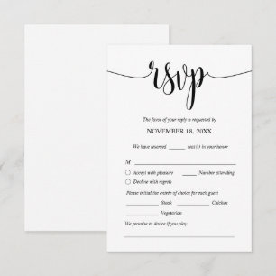 Modern Wedding Dinner Invites RSVP Enclosed Cards