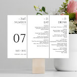 Modern Wedding Dinner Menu Wedding Party Tri-fold Table Number<br><div class="desc">Modern Wedding Dinner Menu Wedding Party Tri-fold Table Number</div>
