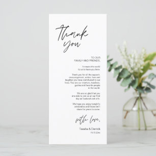 Modern Wedding Dinner Place Setting Thank You Card