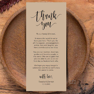 Modern Wedding Dinner Place Setting Thank You Card