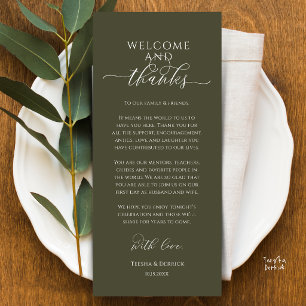 Modern Wedding Dinner Place Setting Thank You Card