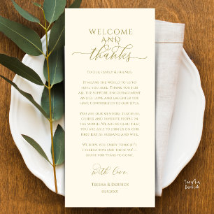 Modern Wedding Dinner Place Setting Thank You Card
