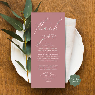 Modern Wedding Dinner Place Setting Thank You Card